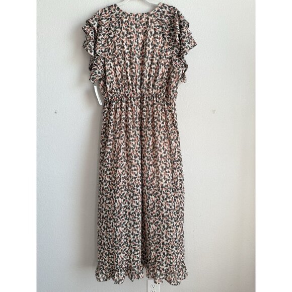 Downing Studio Short Sleeve‎ Long Dress Elastic Waist Lined Brown Olive 2X NEW - Picture 11 of 14